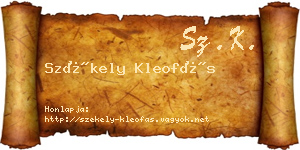 Székely Kleofás névjegykártya
