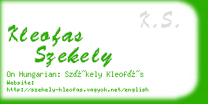 kleofas szekely business card